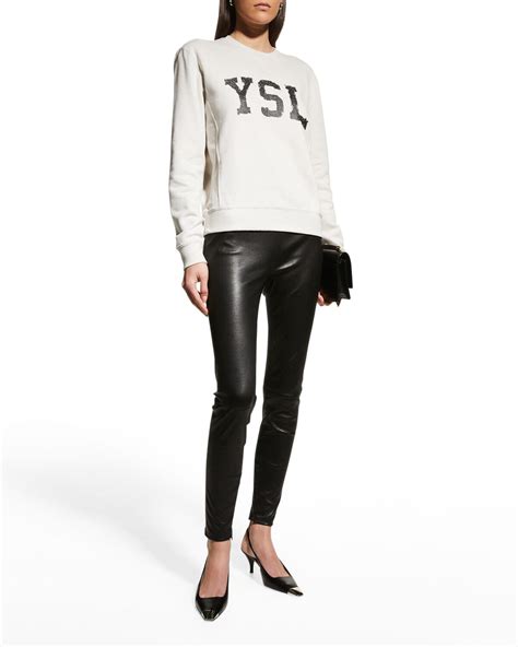 ysl crew neck sweater full black